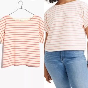 Madewell Boxy-Crop Tee in Tacoma Stripe